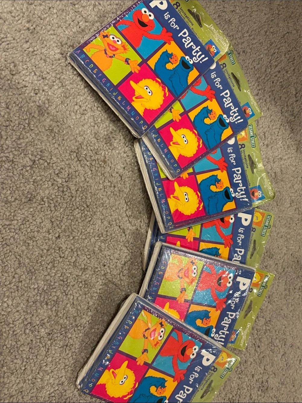 Vintage Sesame Street Birthday party invitations set of 6